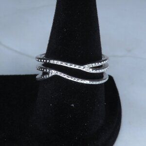 Silver Color 3 Banded Ring